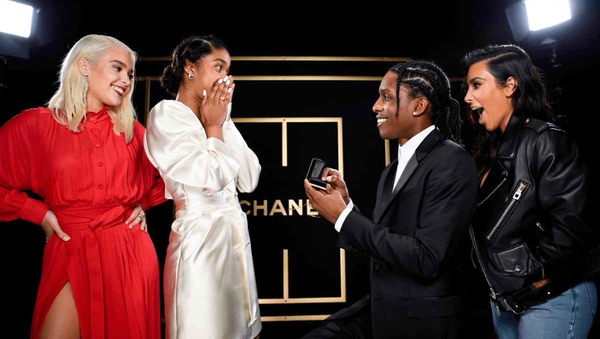 A$AP Rocky Proposes to Margaret Qualley for a Chanel Ad in New York City, Plus Sabrina Carpenter, Kim Kardashian and More
