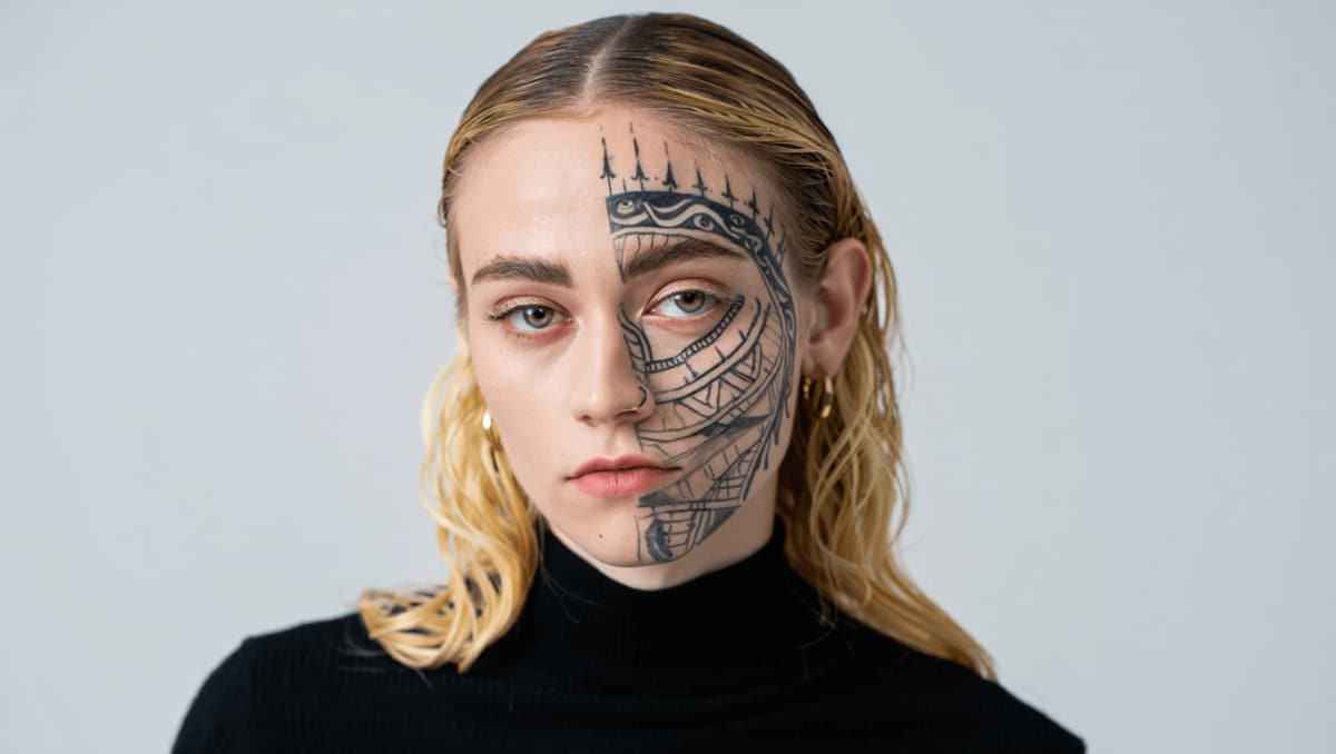 Grimes Reveals ‘Innovative’ Large Face Tattoo