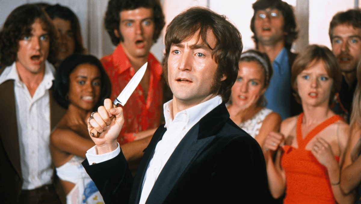 Former Beatle John Lennon poses for a photo with his wife Yoko Ono and son Sean Lennon in 1977 in New York City, New York
