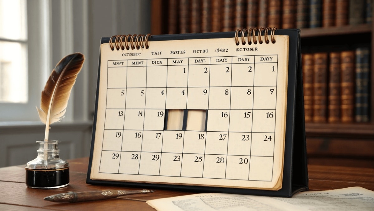 
                                Strange reason the calendar suddenly skipped forwards in October 1582 and 10 days vanished                            
