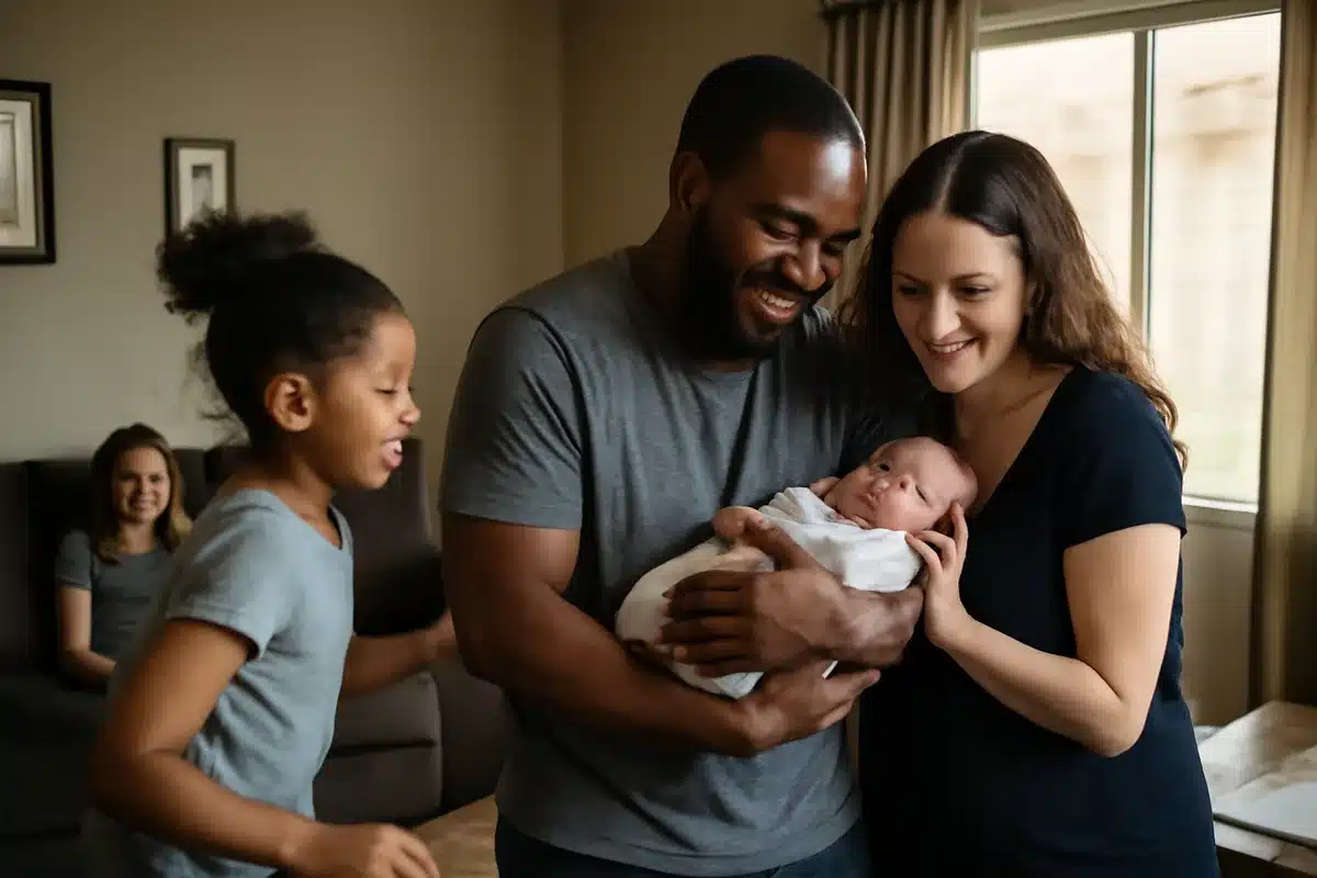 How their blended family came together — The couple merged two households that were already full of activity. Each partner came into the relationship with children from earlier relationships. In 2023, they added a newborn son, a moment that further united