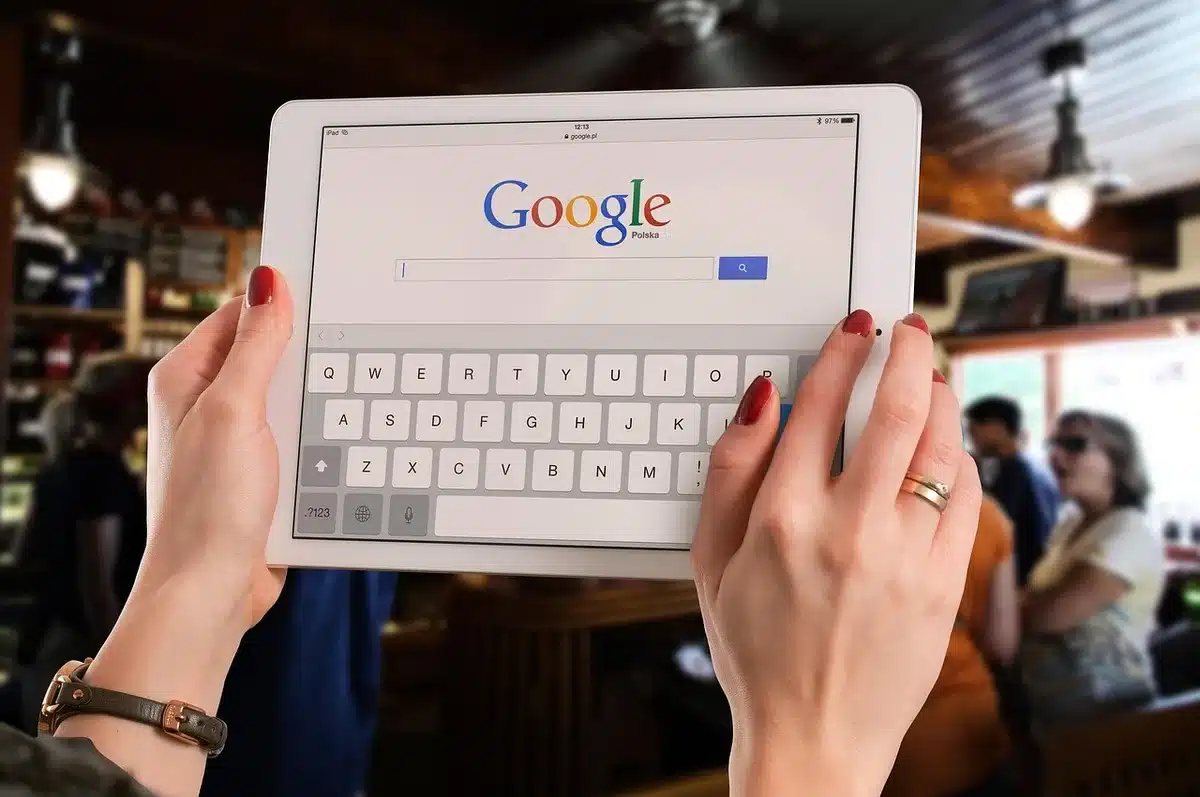 Main screen of Google app on a phone showing profile menu